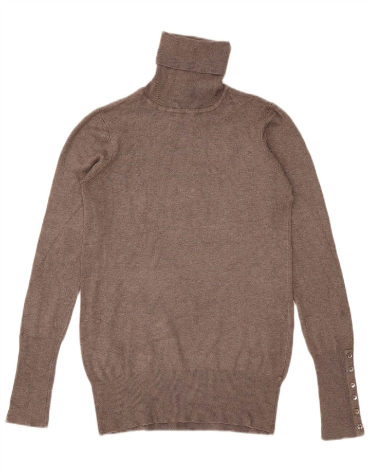 Maglione maglione a collo alto da donna Zara UK 12 Rayon grigio medio