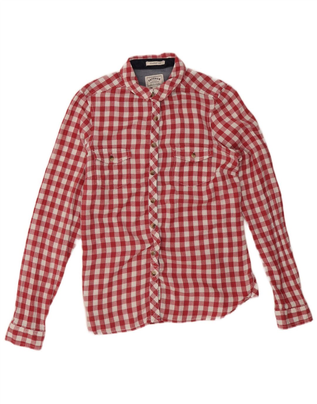 Camicia in flanella dalla vestibilità classica da donna Fat Face UK 12 Medium Red Gingham