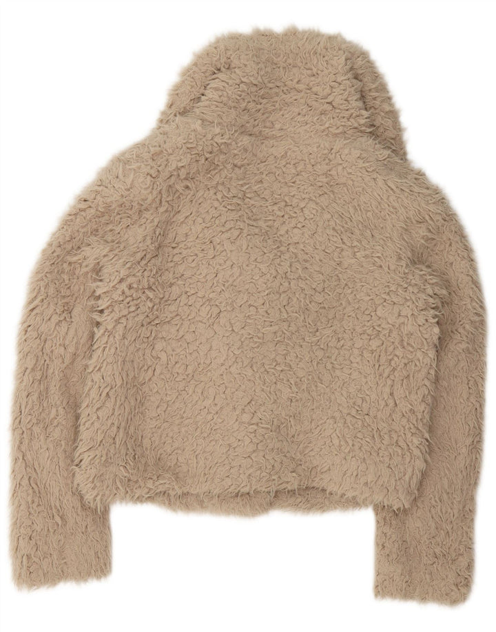 Giacca Zara da donna oversize corta con orsacchiotto UK 10 piccola in poliestere beige
