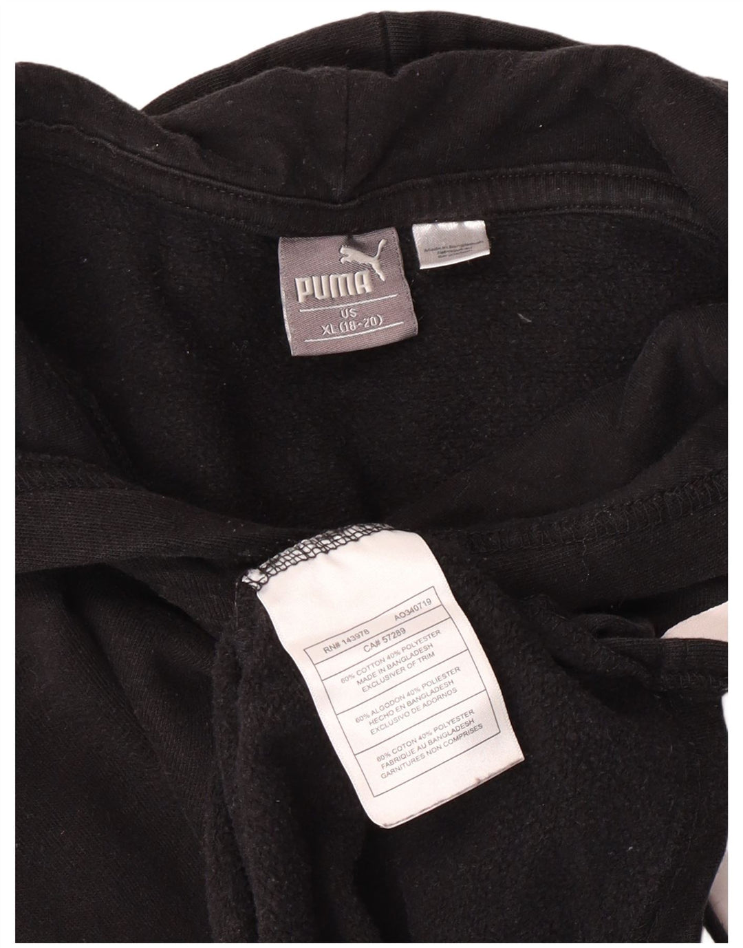 Felpa con cappuccio grafica da ragazzo Puma 13-14 anni XL in cotone nero