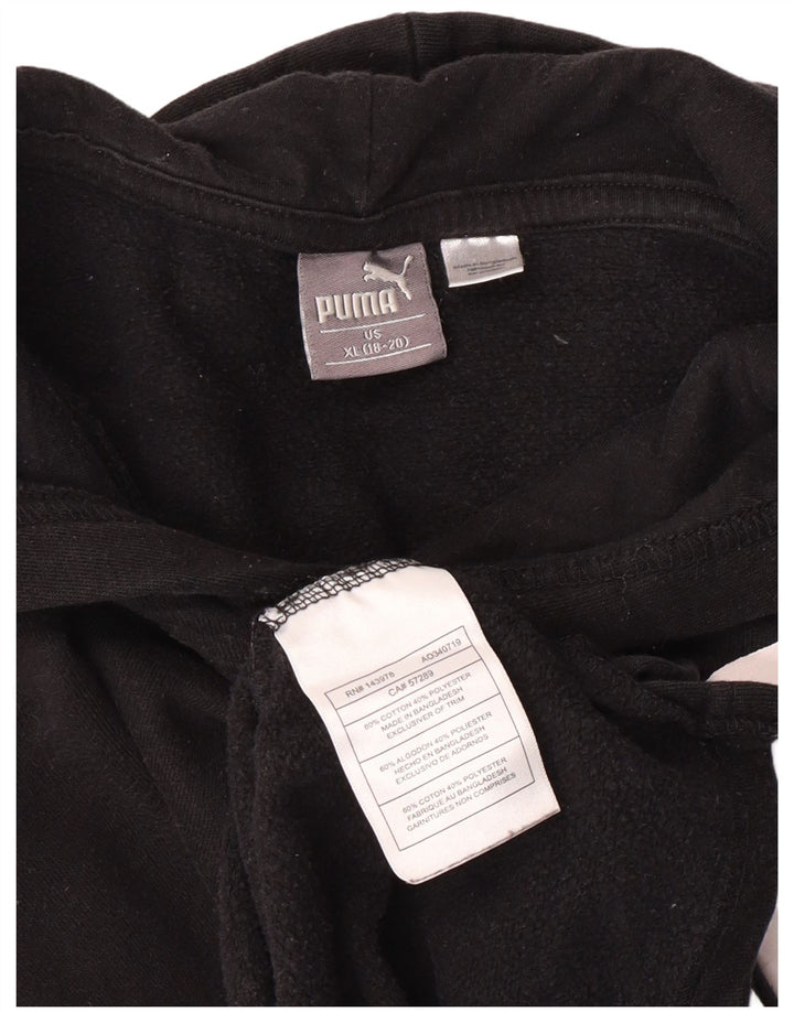 Felpa con cappuccio grafica da ragazzo Puma 13-14 anni XL in cotone nero