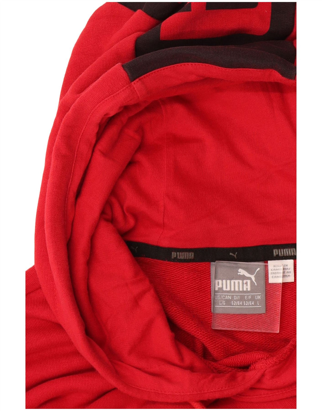 Felpa con cappuccio grafica PUMA da uomo grande color block rosso