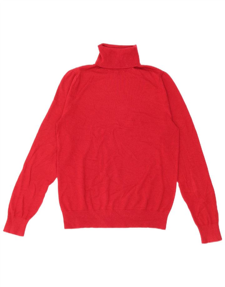 Maglione maglione da donna a collo alto Massimo Dutti UK 10 piccolo in lana rossa