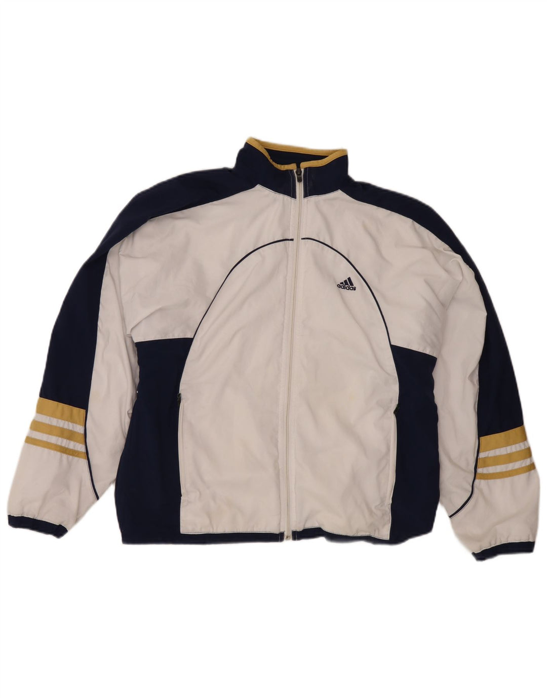 Giacca da tuta da donna Adidas UK 14 Large White Colourblock