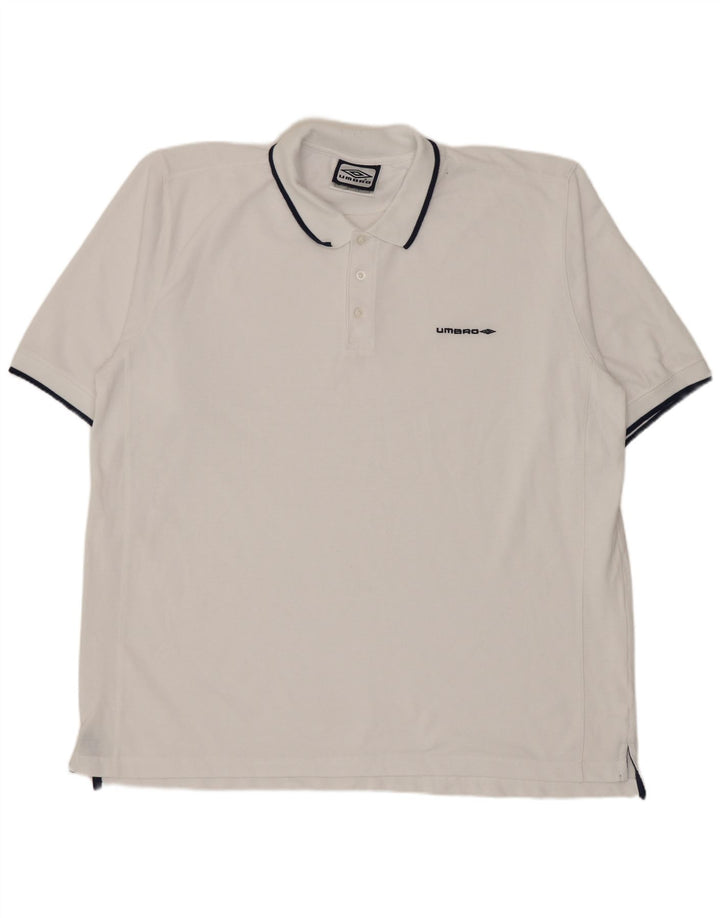 Polo Umbro da uomo XL in poliestere bianco