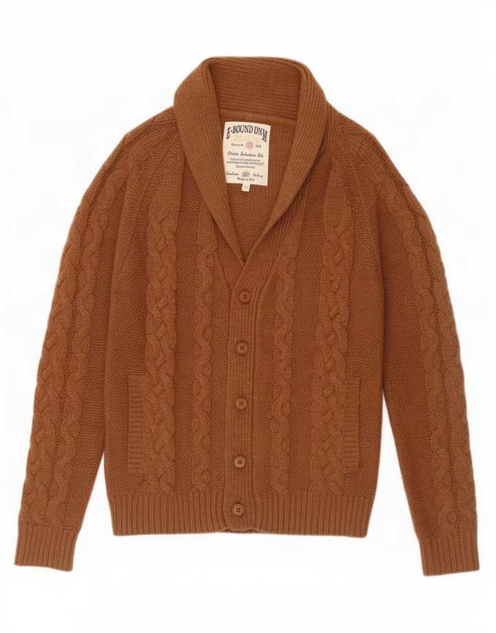 Maglione cardigan da uomo vintage in poliacrilico marrone medio