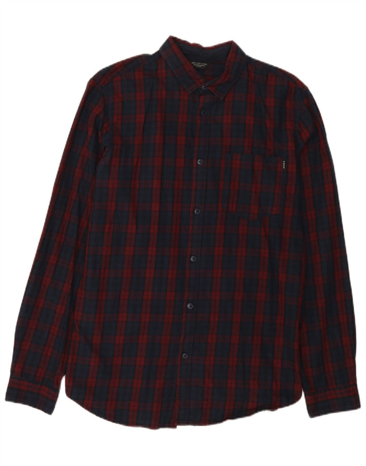 Jack & Jones Camicia da uomo in flanella di cotone a quadri blu navy medio