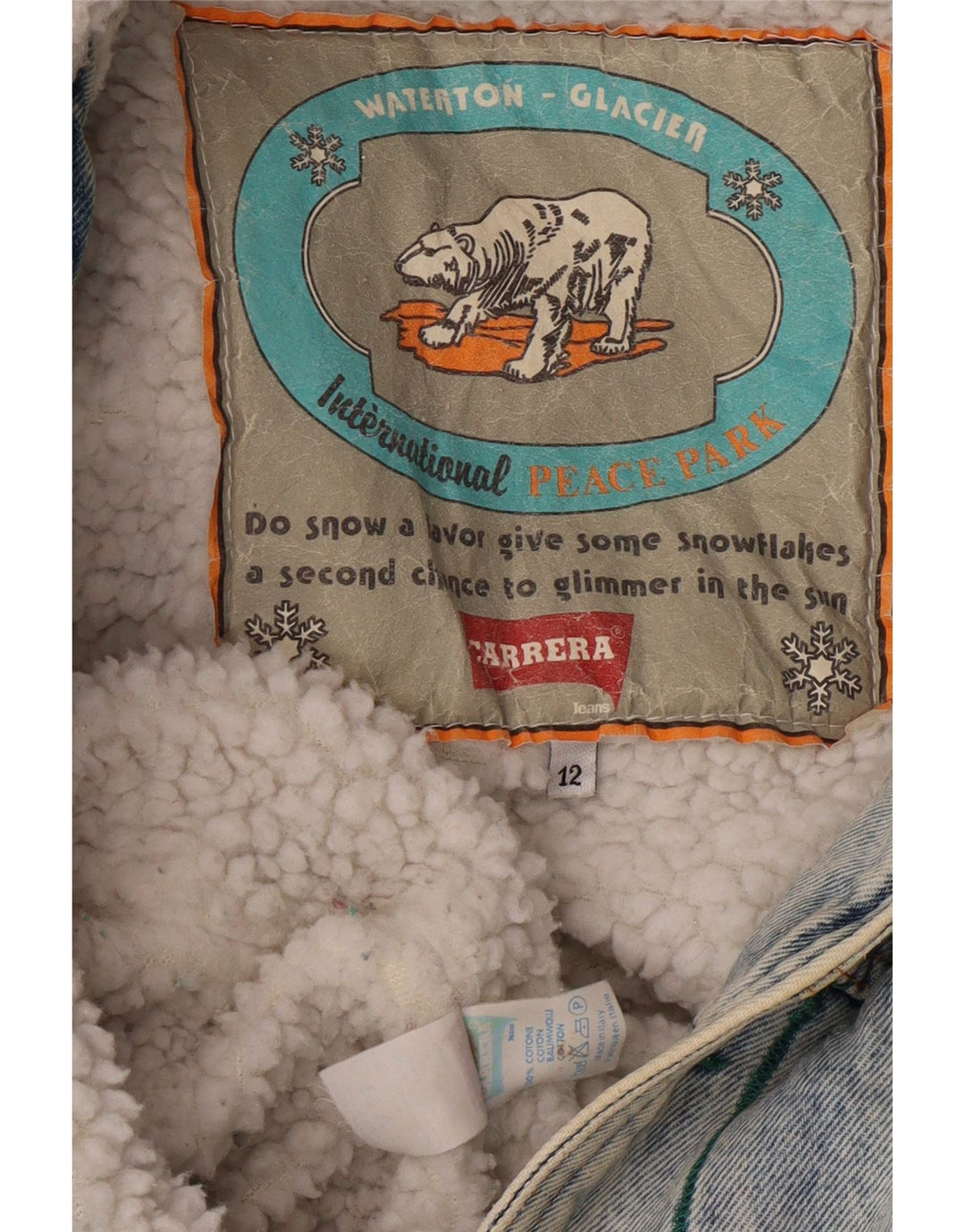 CARRERA Giacca in denim Sherpa da bambino 11-12 anni in cotone blu