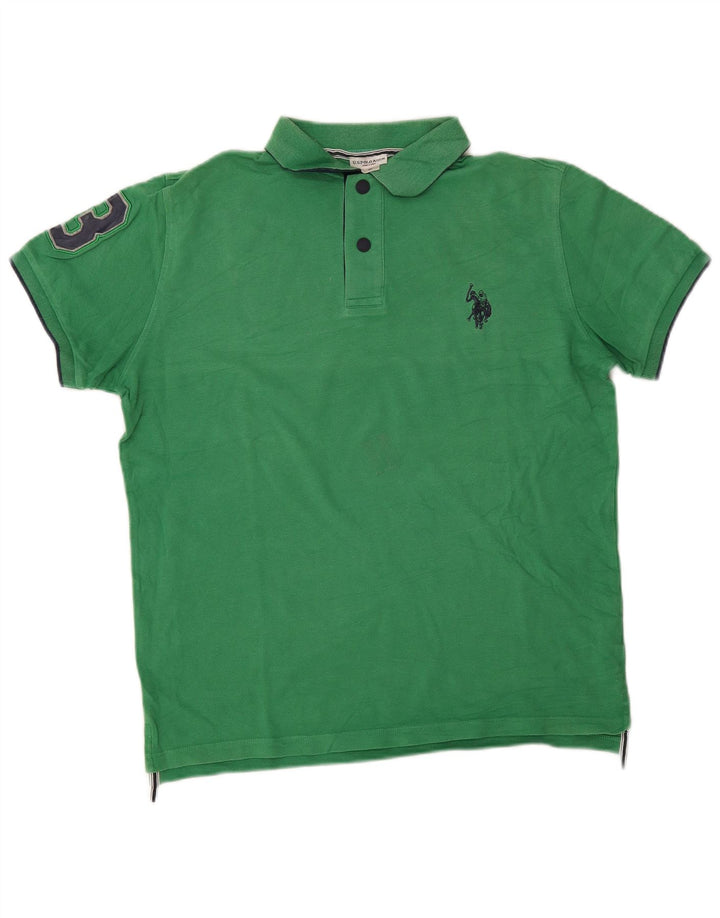 Polo Assn. Camicia grafica da uomo in cotone verde medio