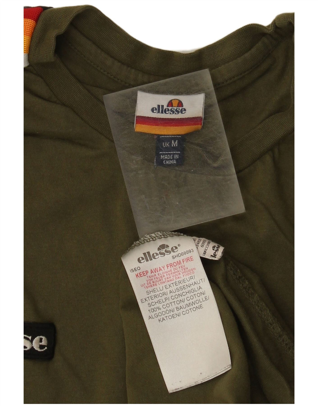 T-shirt da uomo Ellesse Top in cotone color block verde medio
