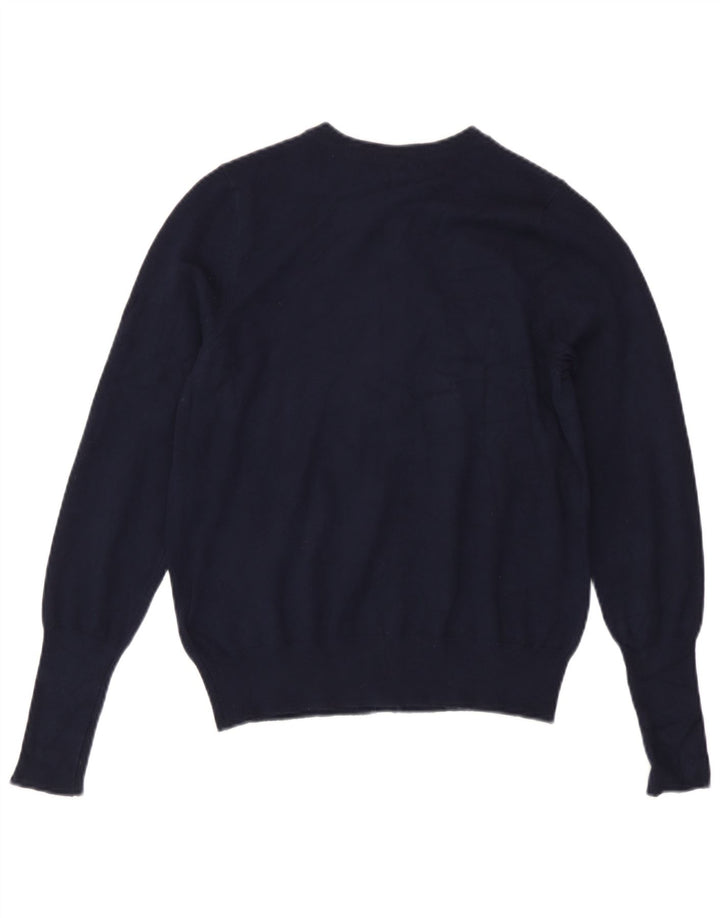 Maglione cardigan da donna Marks & Spencer UK 10 piccolo in viscosa blu navy