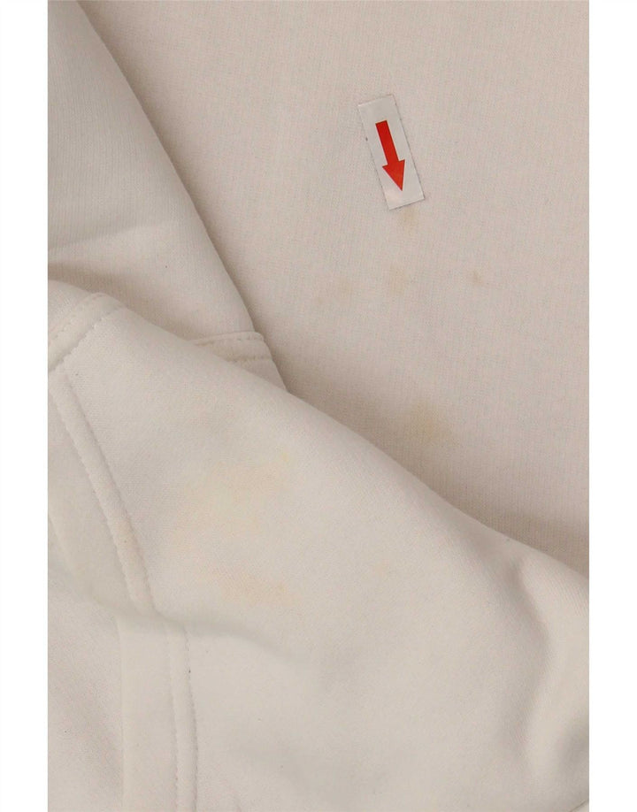 Maglione con cappuccio grafico da uomo Champion in cotone bianco medio