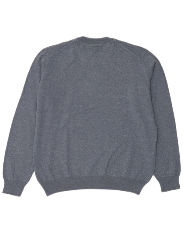 Maglione maglione girocollo da uomo vestibilità classica Lacoste taglia 6 XL lana blu