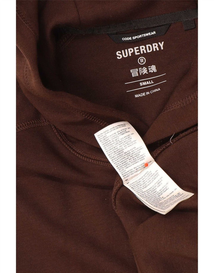 Maglione con cappuccio da uomo Superdry piccolo in cotone marrone
