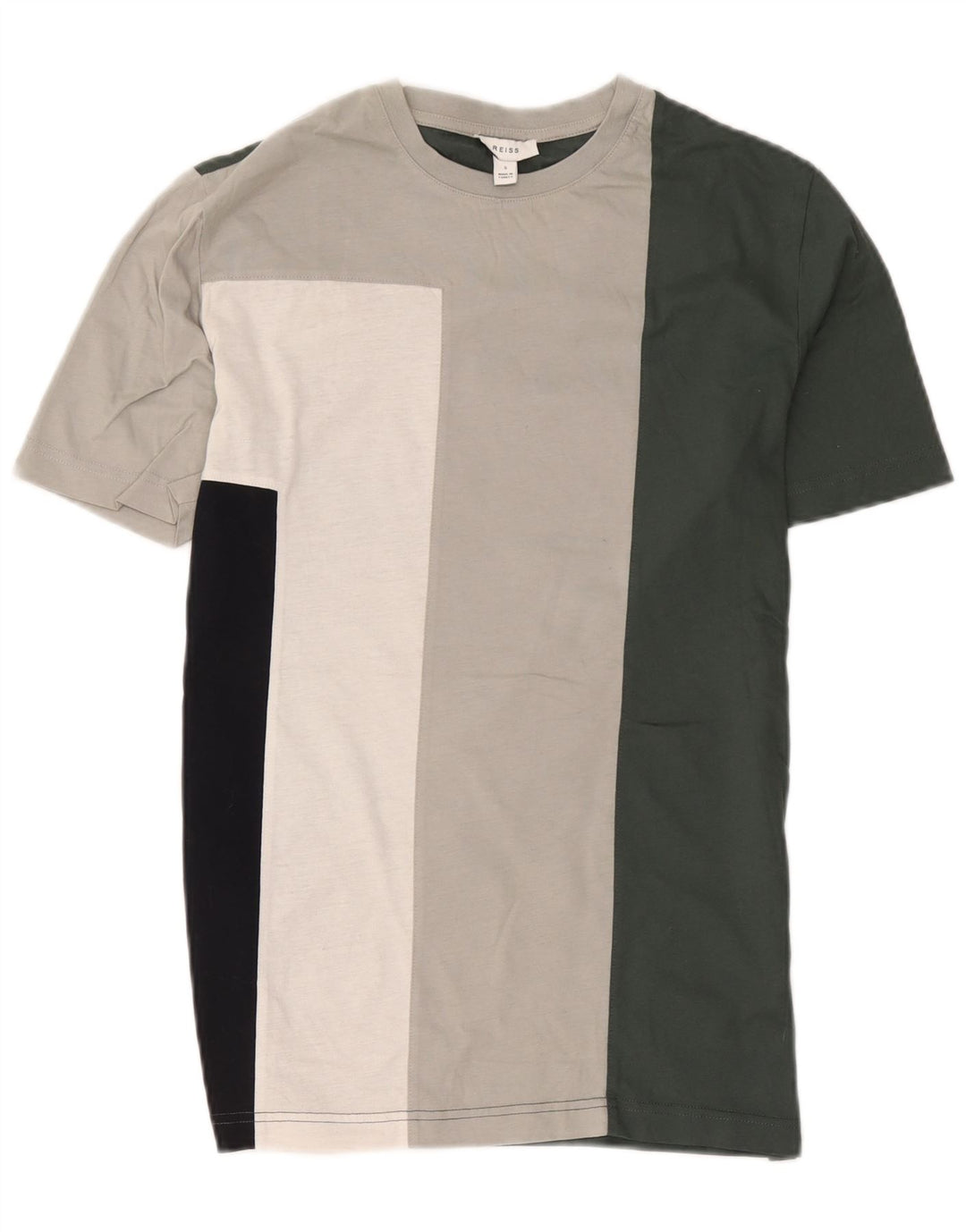 T-shirt da uomo Reiss Top Small in cotone color block multicolore