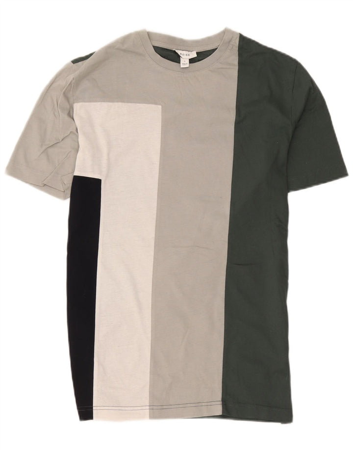 T-shirt da uomo Reiss Top Small in cotone color block multicolore