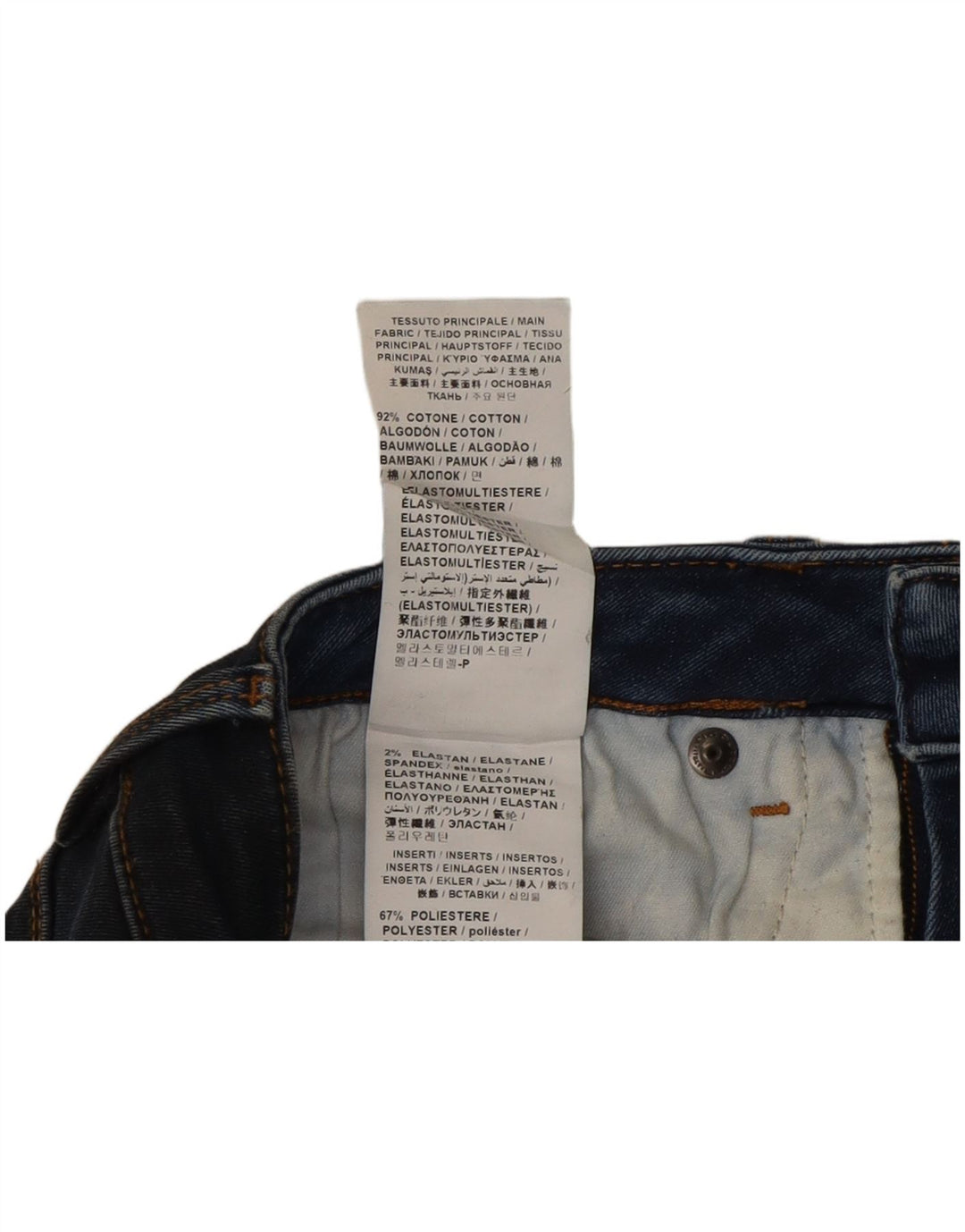 Jeans skinny da donna Moschino W26 L31 cotone patchwork blu navy