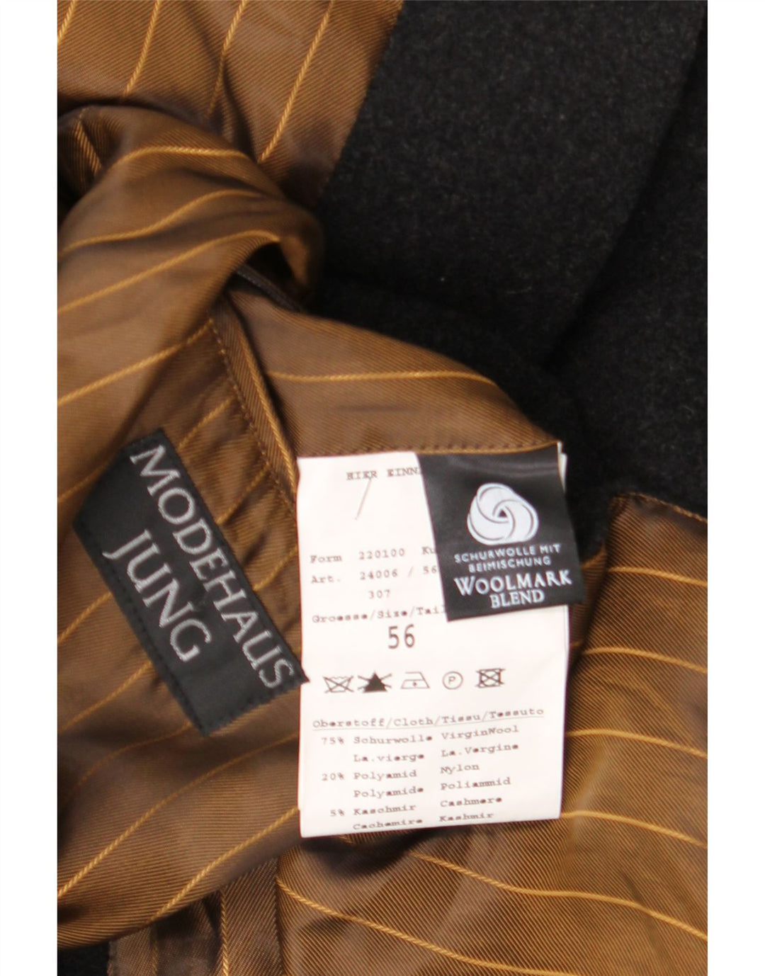 Cappotto Bugatti Uomo IT 56 3XL Nero Lana Vergine