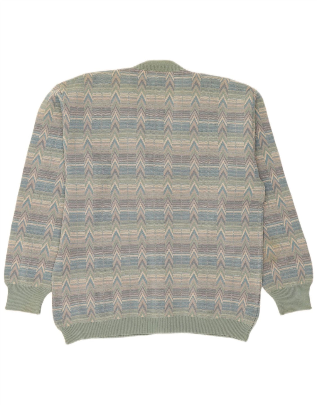 Maglione cardigan da uomo Bernardini grande lana geometrica multicolore