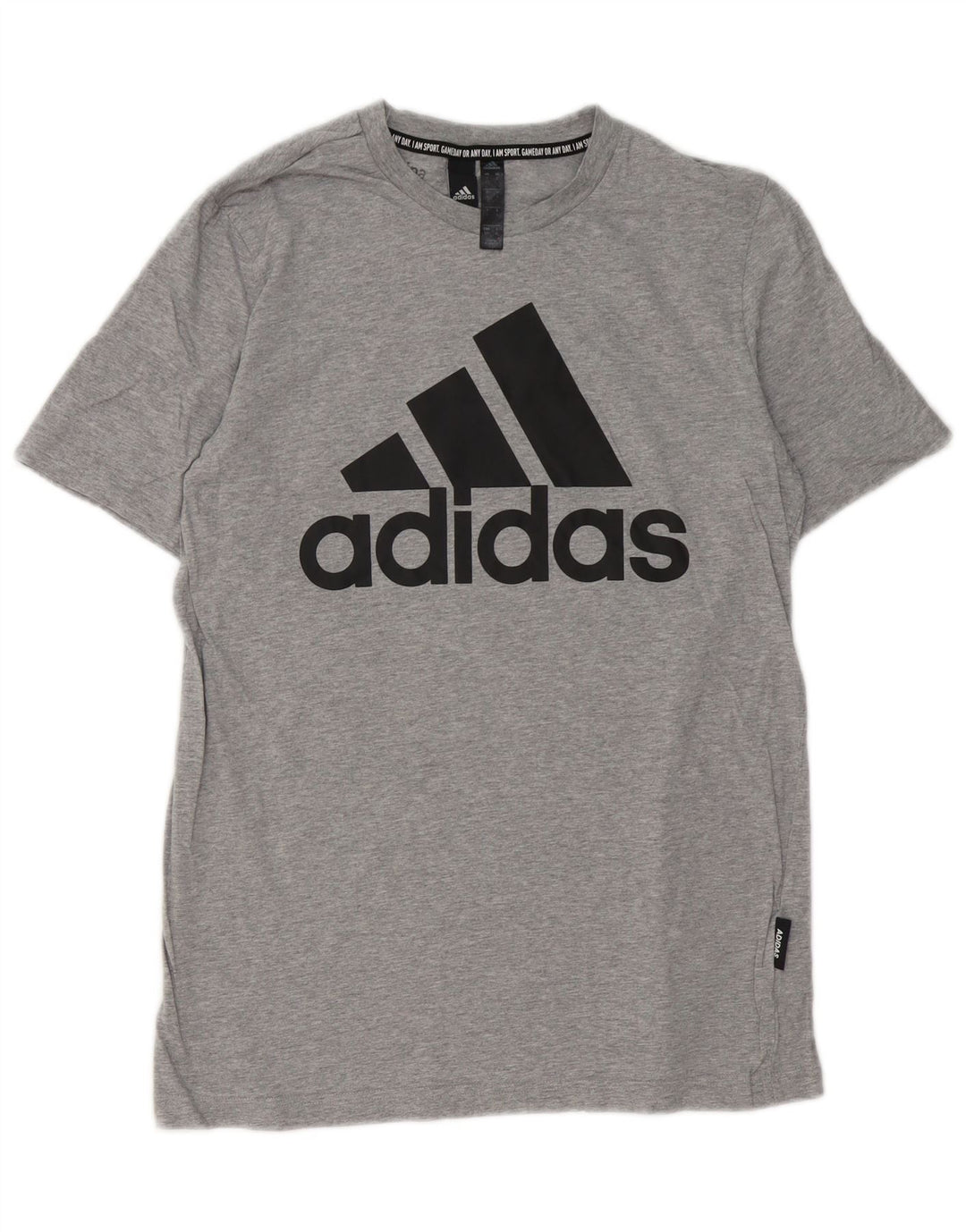 T-shirt grafica da uomo Adidas Top piccola in cotone chiazzato grigio