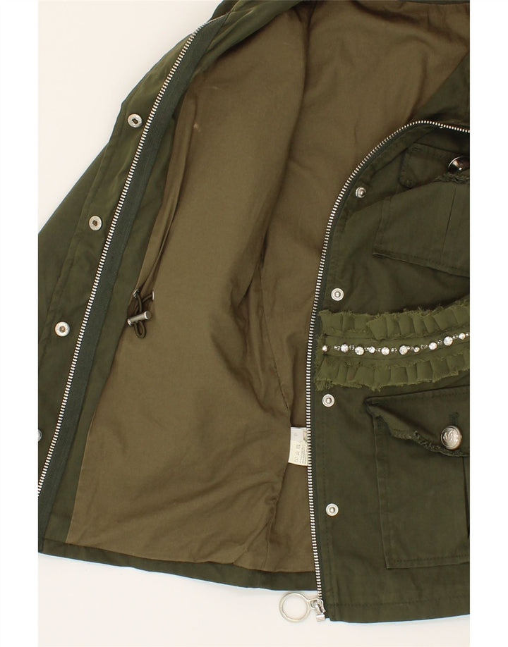 PINKO Girls Graphic Utility Jacket 7-8 Years Green Cotton Vintage Pinko and Second-Hand Pinko from Messina Hembry 