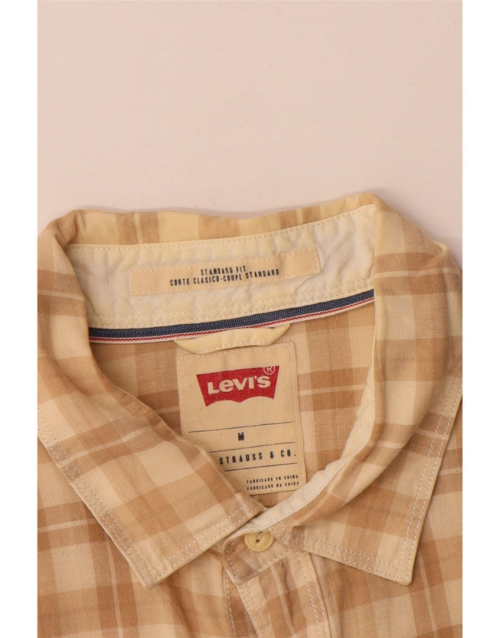 Camicia Levi's da uomo a maniche corte con vestibilità standard, motivo a quadri beige medio