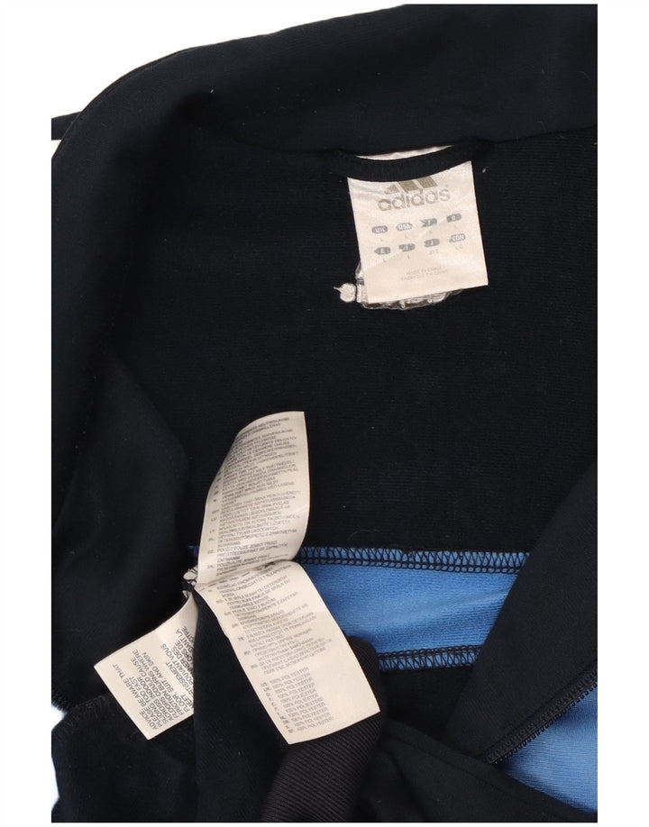 Giacca da ginnastica da uomo Adidas Large in poliestere color block blu navy