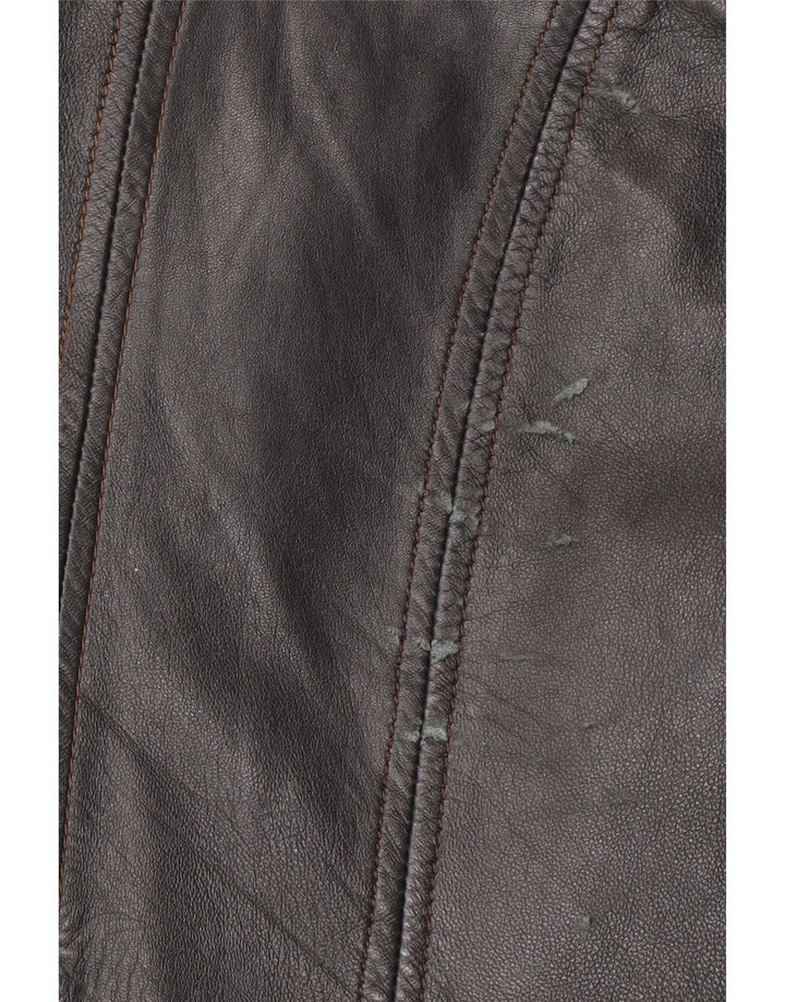 Giacca da motociclista in pelle da donna Promod UK 14 media nera