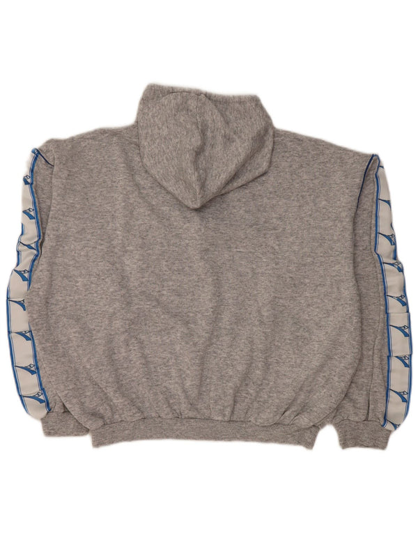 DIADORA Felpa con cappuccio grafica oversize da donna UK 12 Grigio medio