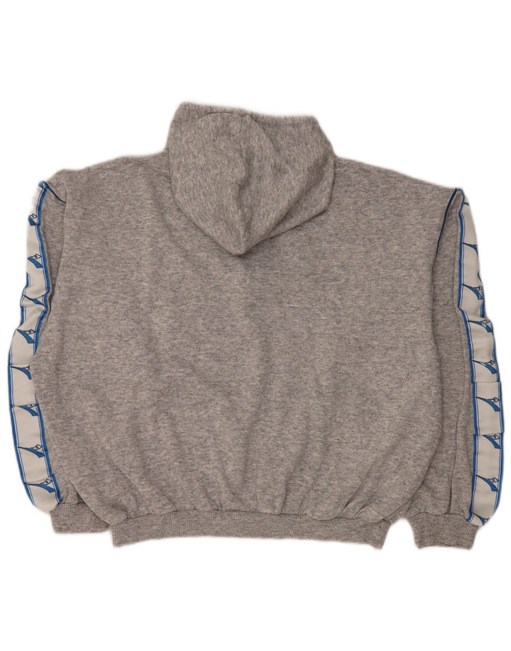 DIADORA Felpa con cappuccio grafica oversize da donna UK 12 Grigio medio