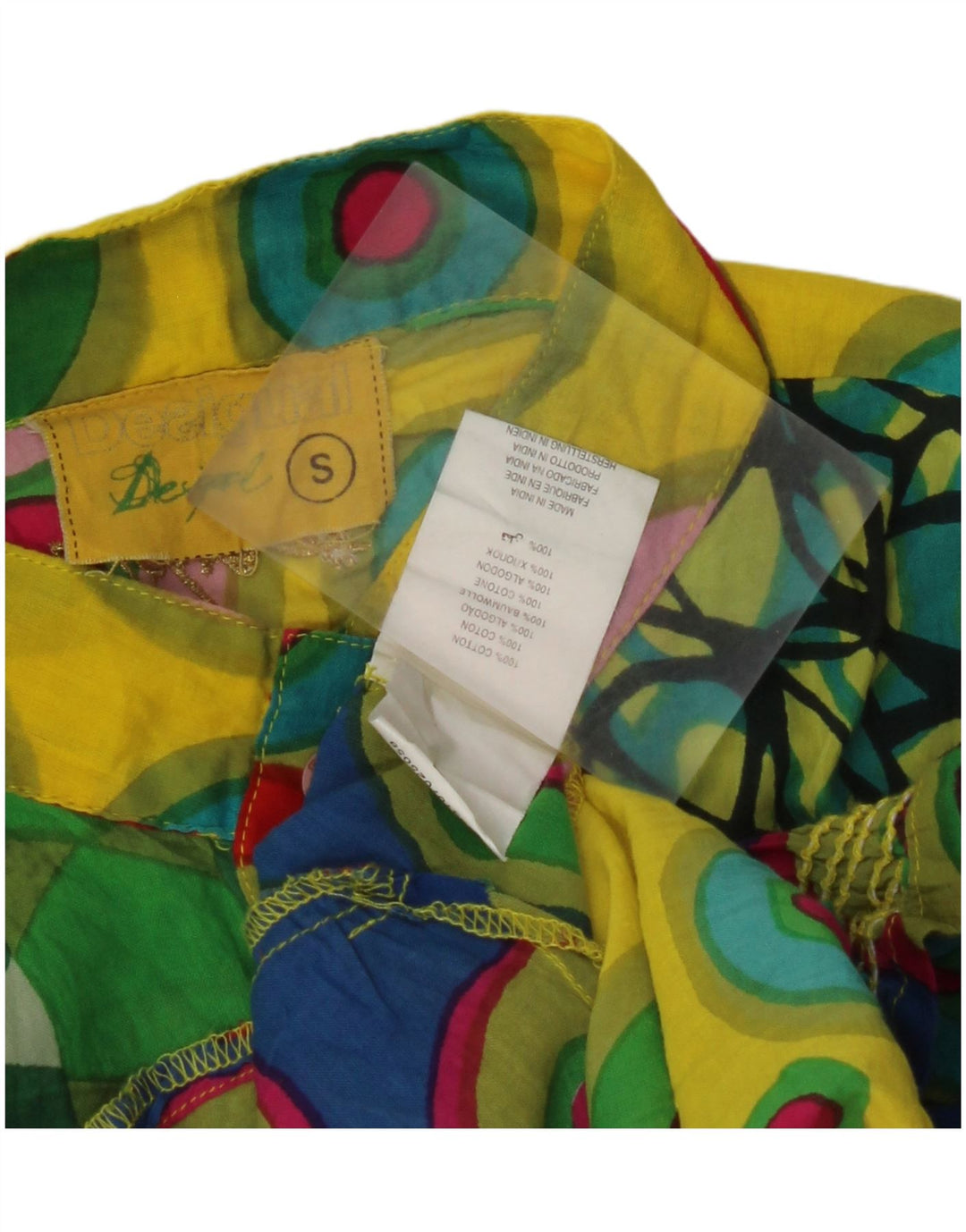 DESIGUAL Camicetta da donna Top UK 10 Piccolo cotone geometrico multicolore