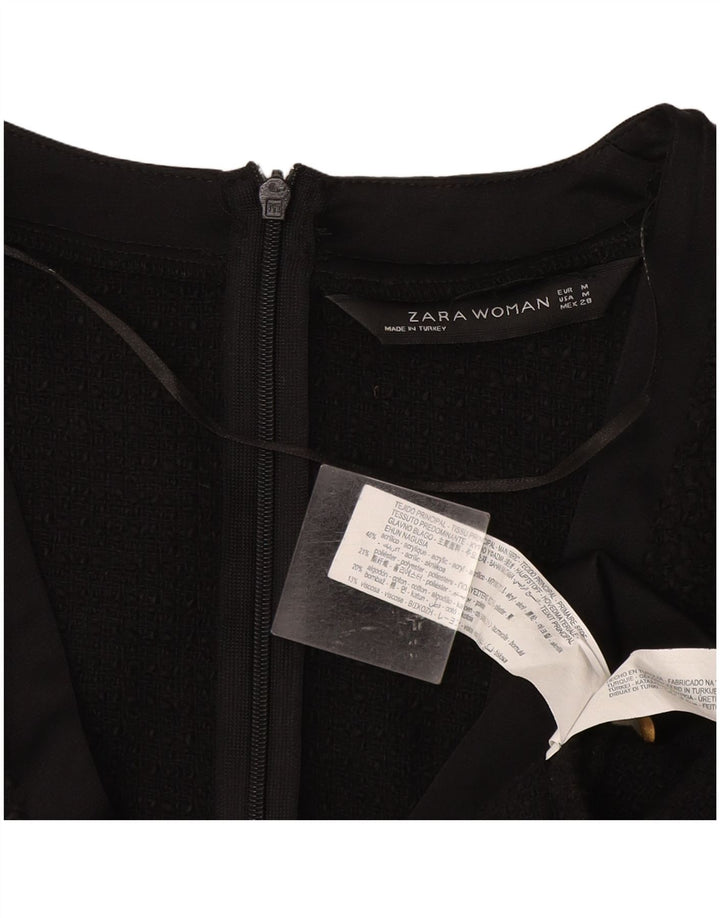 Abito a trapezio da donna Zara UK 12 medio nero acrilico