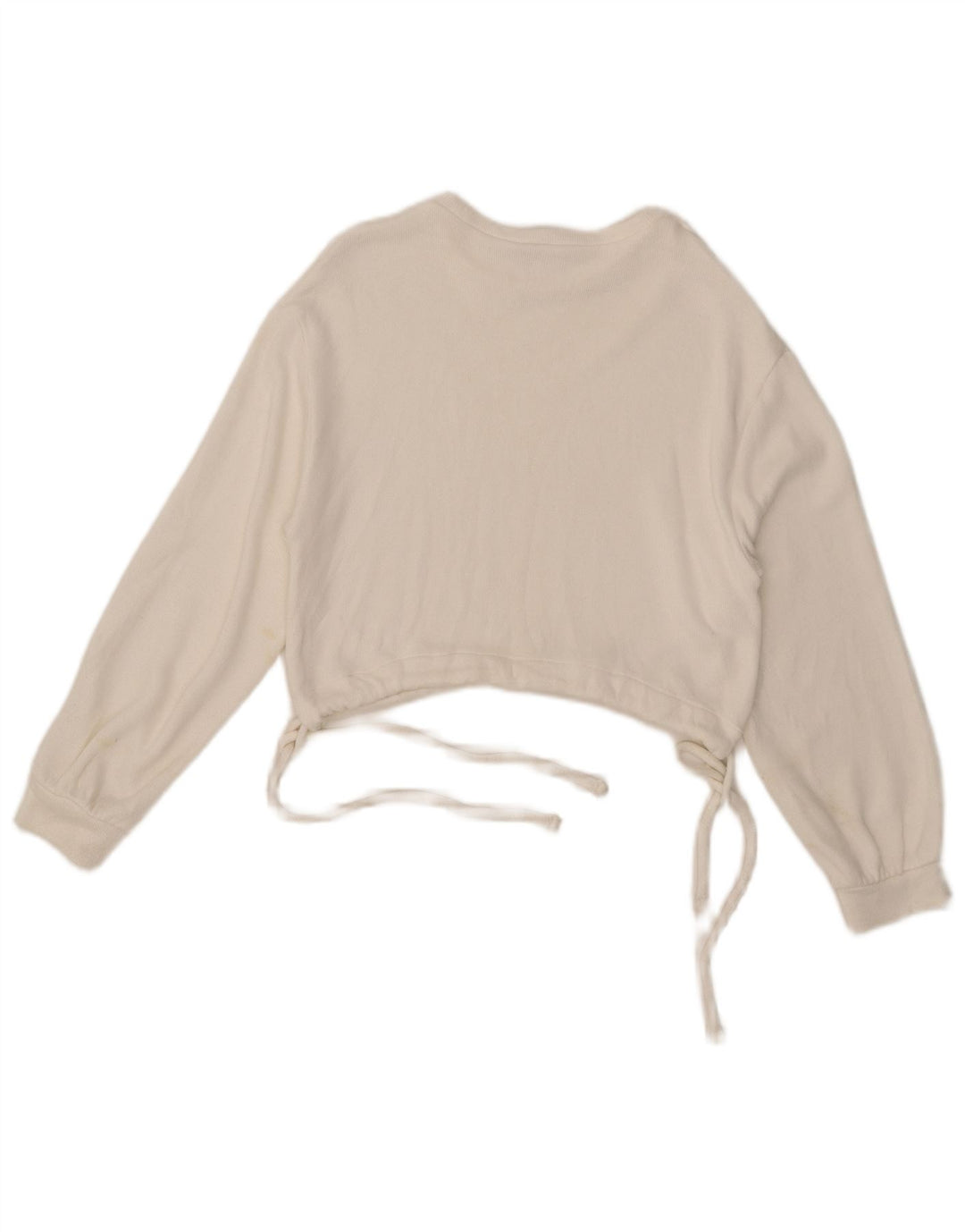 Felpa corta da donna Zara UK 10 piccola bianca