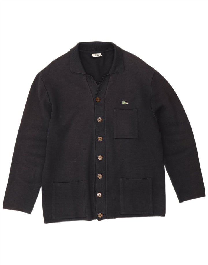 Maglione cardigan da uomo Lacoste IT 52 Large blu navy in lana