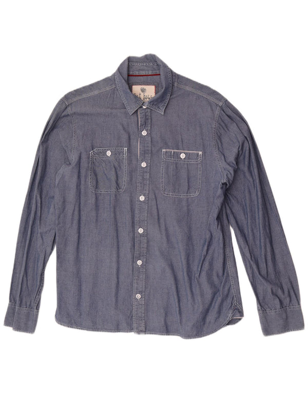 Camicia da uomo Fat Face Large in cotone blu