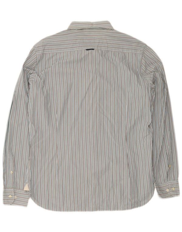 Camicia da uomo Henry Cottons taglia 42 grande cotone gessato blu