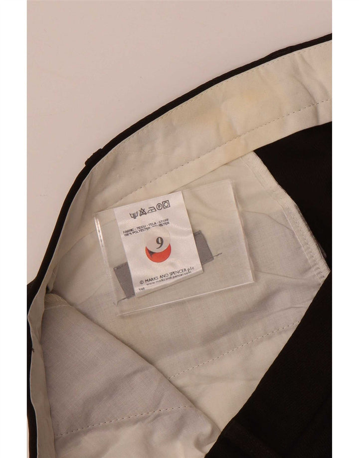 Pantaloni da abito dritti da uomo Marks & Spencer W40 L29 poliestere marrone