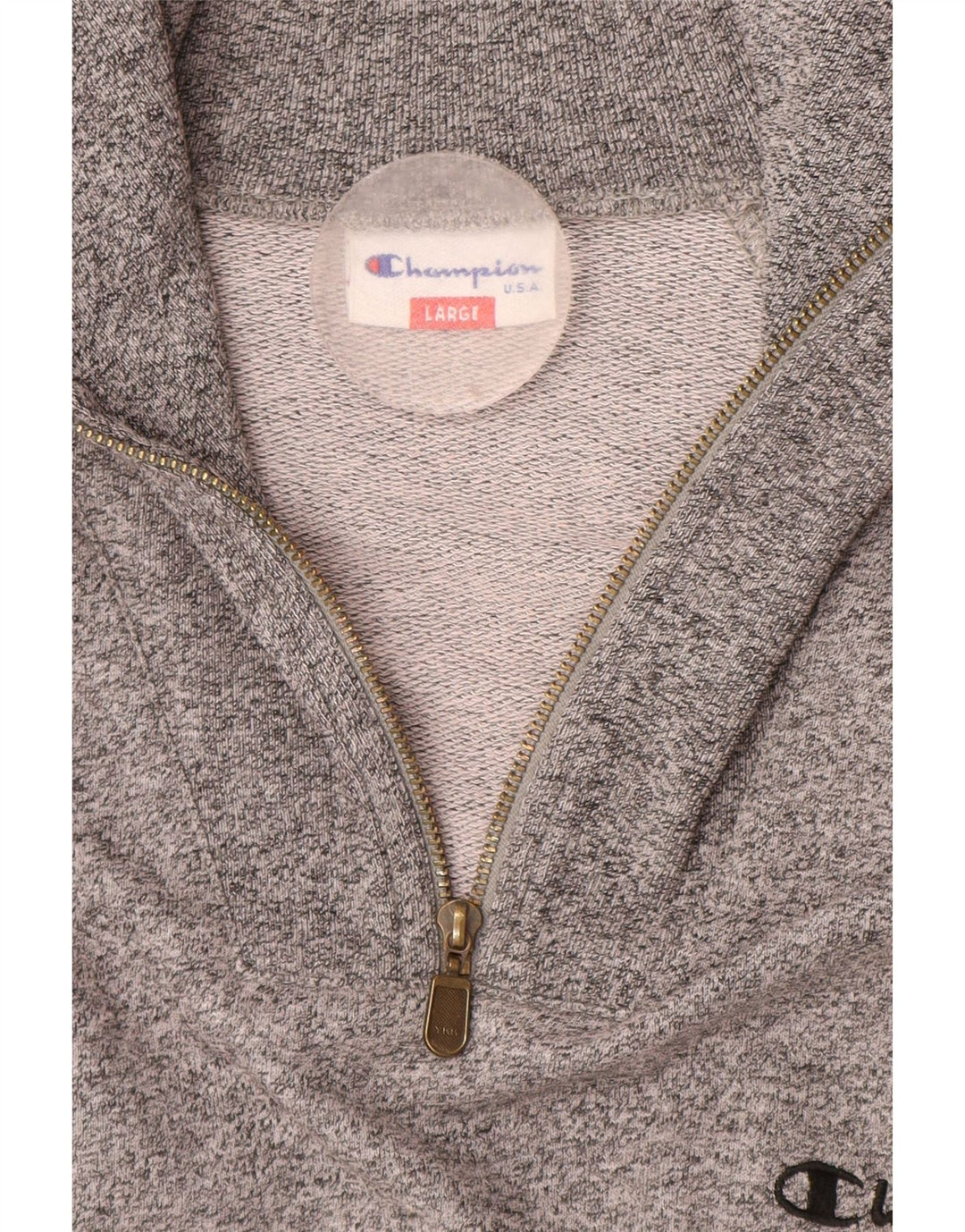 CHAMPION Felpa con collo con zip da uomo Maglione grande grigio color block