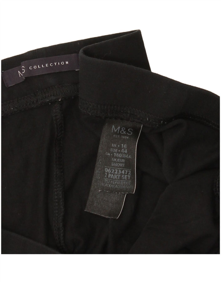 Leggings corti da donna Marks & Spencer UK 16 grande cotone nero