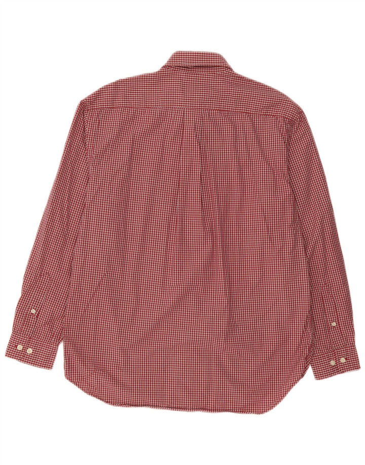 Camicia da uomo Eddie Bauer in cotone a quadri rossi medi