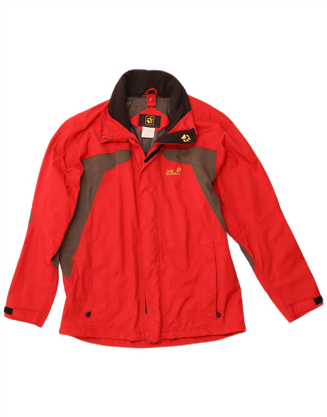JACK WOLFSKIN Giacca antipioggia da uomo UK 44/46 XL Poliammide color block rosso