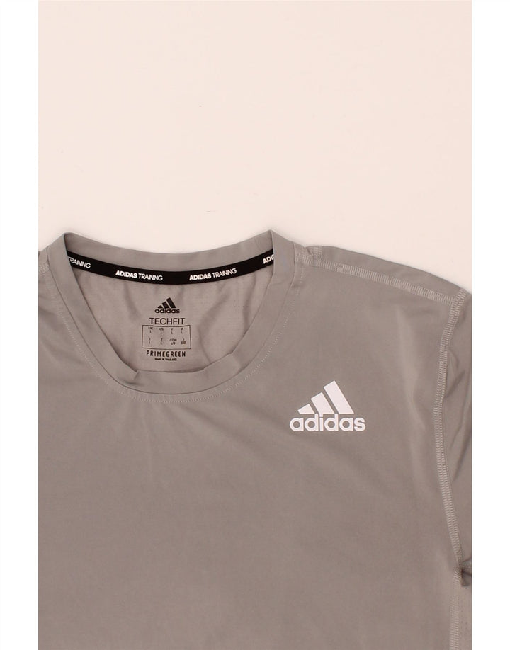 ADIDAS Mens Aeroready T-Shirt Top Large Grey Polyester Vintage Adidas and Second-Hand Adidas from Messina Hembry 