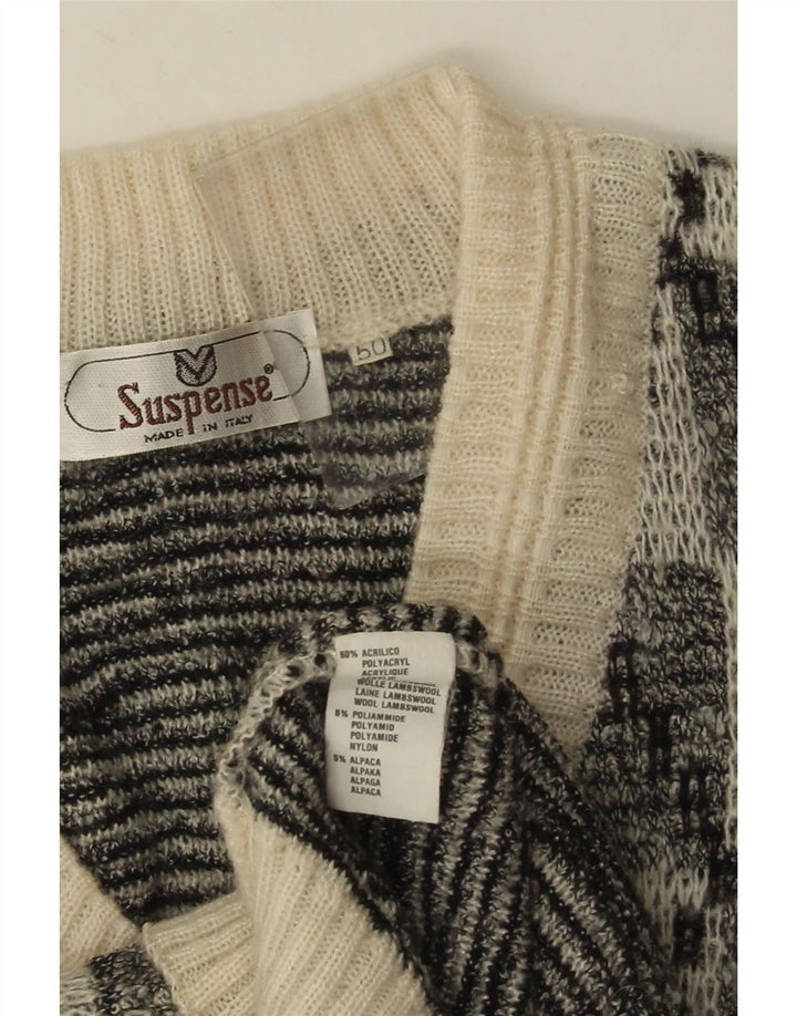 Maglione da uomo con scollo a V Suspense IT 50 Acrilico geometrico nero medio