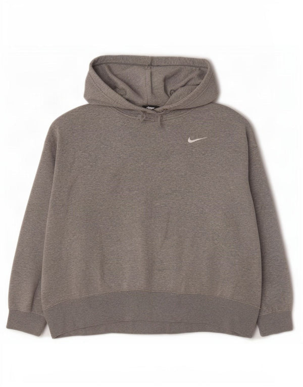 Felpa con cappuccio oversize da donna Nike UK 18 XL cotone chiazzato grigio