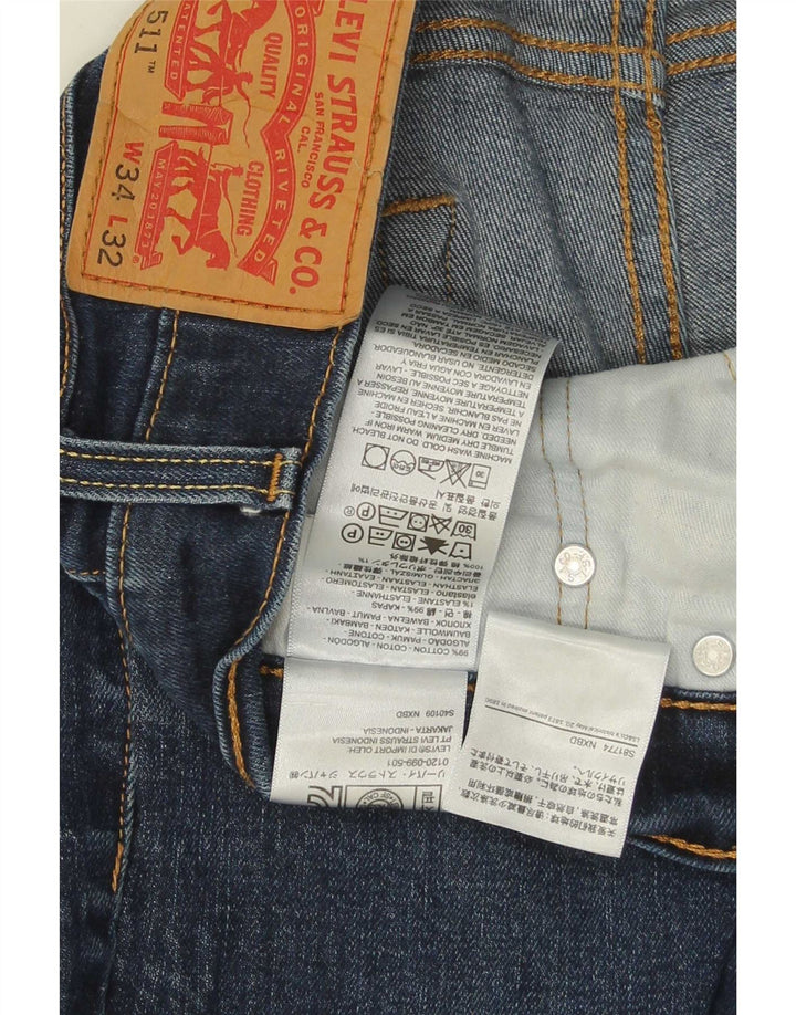Jeans Levi's Uomo 511 Slim W34 L32 Cotone Blu Navy