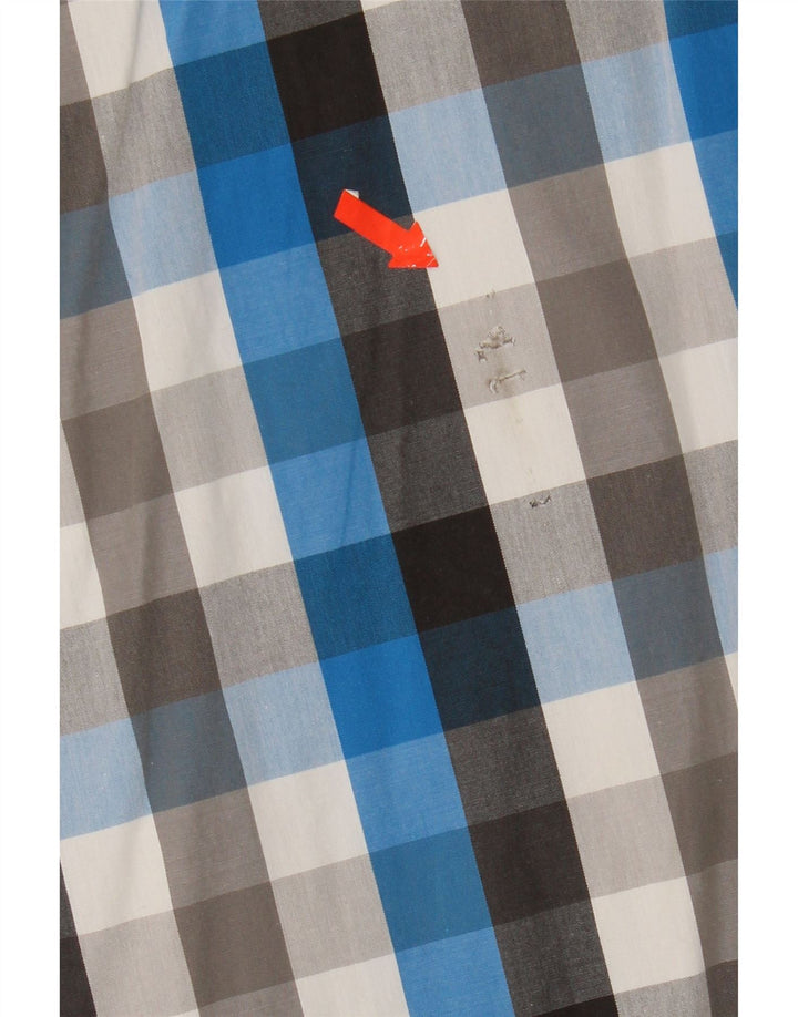 GAP Mens Short Sleeve Shirt Large Blue Check Vintage Gap and Second-Hand Gap from Messina Hembry 