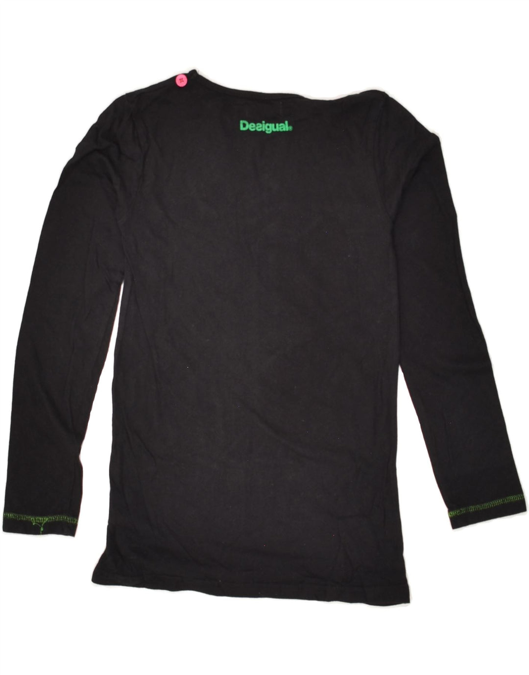 DESIGUAL Girls Top Long Sleeve 11-12 Years Black Cotton | Vintage Desigual | Thrift | Second-Hand Desigual | Used Clothing | Messina Hembry 