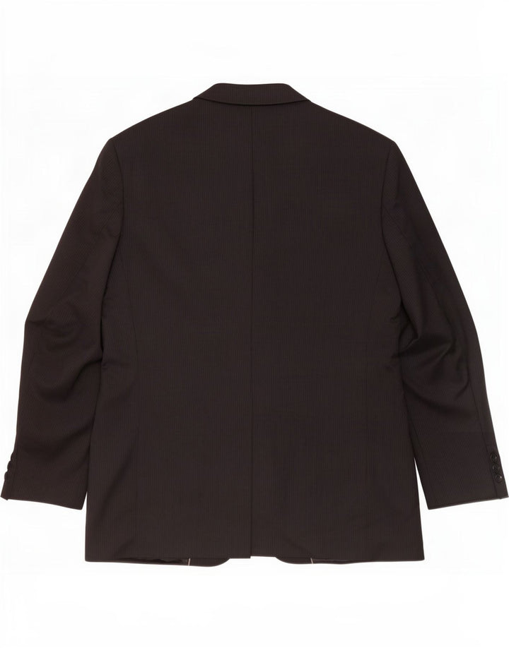 Giacca blazer a 3 bottoni da uomo Marks & Spencer UK 44 XL lana gessata nera