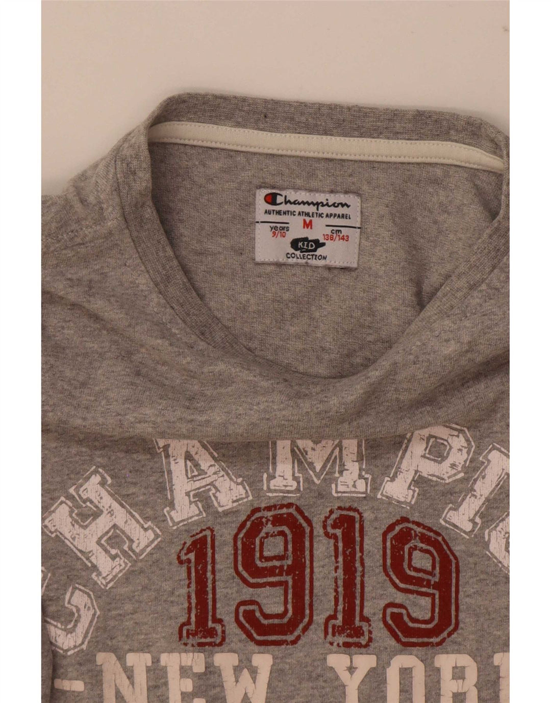 T-shirt grafica Champion da bambino, 9-10 anni, grigio medio chiazzato