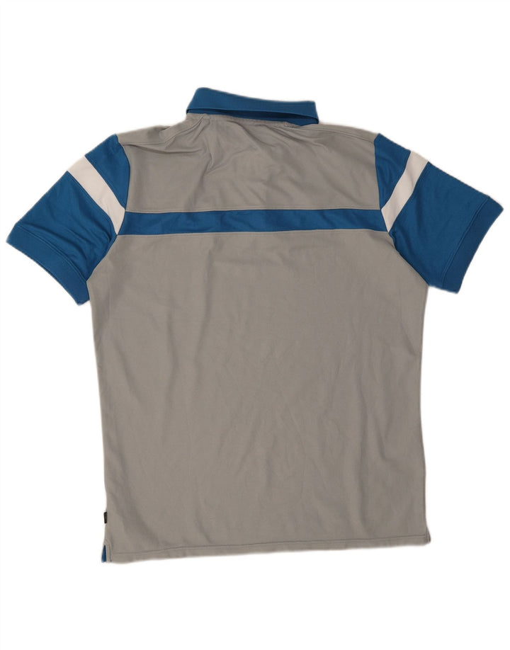 Polo da uomo Calvin Klein in poliestere color block grigio medio